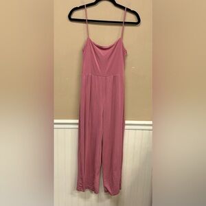 MNG Mango Pink Modal Jumpsuit Cropped Size XS